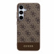 Rudas dėklas Samsung Galaxy S24 telefonui "Guess PU 4G Stripe Case"