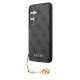 Pilkas dėklas Samsung Galaxy S24 telefonui "Guess 4G Charms Case"