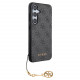 Pilkas dėklas Samsung Galaxy S24 telefonui "Guess 4G Charms Case"