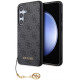 Pilkas dėklas Samsung Galaxy S24 Plus telefonui "Guess 4G Charms Case"