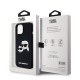 Juodas dėklas Apple iPhone 15 telefonui "Karl Lagerfeld Liquid Silicone Double Heads MagSafe Case"