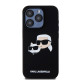 Juodas dėklas Apple iPhone 15 Pro telefonui "Karl Lagerfeld Liquid Silicone Double Heads MagSafe Case"