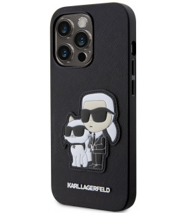 Juodas dėklas Apple iPhone 13 Pro telefonui "Karl Lagerfeld PU Saffiano Karl and Choupette NFT Case"