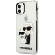 Skaidrus dėklas Apple iPhone 11 telefonui "Karl Lagerfeld IML Glitter Karl and Choupette NFT Case"