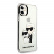 Skaidrus dėklas Apple iPhone 11 telefonui "Karl Lagerfeld IML Glitter Karl and Choupette NFT Case"