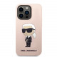 Rožinis dėklas Apple iPhone 15 Pro telefonui "Karl Lagerfeld Liquid Silicone Ikonik NFT Case"