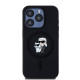 Juodas dėklas Apple iPhone 15 Pro telefonui "Karl Lagerfeld Liquid Silicone Karl and Choupette MagSafe Case"