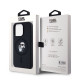 Juodas dėklas Apple iPhone 15 Pro telefonui "Karl Lagerfeld Liquid Silicone Karl and Choupette MagSafe Case"