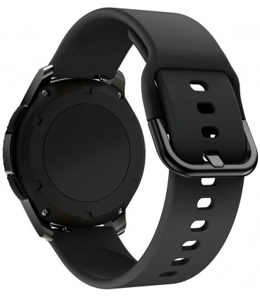 Juoda silikoninė 20mm apyrankė Samsung Galaxy Watch 4 / 5 / 5 Pro / 6 laikrodžiams "Silicone Strap TYS"