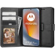 Juodas atverčiamas dėklas Motorola Edge 50 Fusion 5G telefonui "Tech-Protect Wallet"