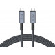 Pilkas USB-C - USB-C PD240W 200cm laidas "Tech-Protect Ultraboost Max USB 4.0 8K 40GBPS"