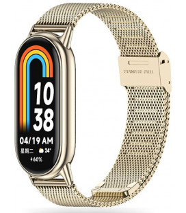 Auksinės spalvos (Starlight) apyrankė Xiaomi Smart Band 8 / 9 / 10 / NFC laikrodžiui "Tech-Protect Milaneseband"