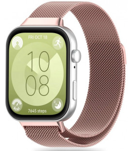 Rausvai auksinės spalvos apyrankė Huawei Watch Fit 3 / 4 / 4 Pro / 5 / 5 Pro laikrodžiui "Tech-Protect Milaneseband"