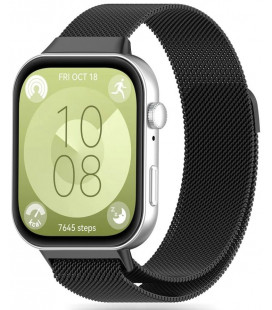 Juoda apyrankė Huawei Watch Fit 3 / 4 / 4 Pro laikrodžiui "Tech-Protect Milaneseband"