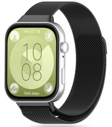 Juoda apyrankė Huawei Watch Fit 3 / 4 / 4 Pro laikrodžiui "Tech-Protect Milaneseband"