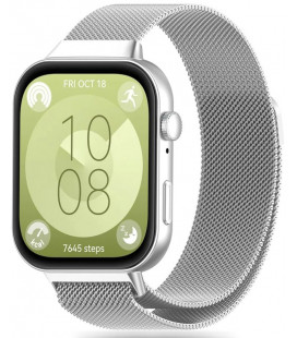 Sidabrinės spalvos apyrankė Huawei Watch Fit 3 laikrodžiui "Tech-Protect Milaneseband"