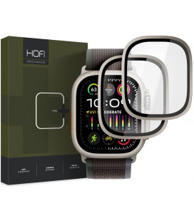 Apsauginis grūdintas stiklas (Titanium) Apple Watch Ultra 1 / 2 / 3 (49mm) laikrodžiui "HOFI Glass Ring 2-Pack"