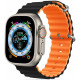 Juoda / oranžinė apyrankė Apple Watch 4 / 5 / 6 / 7 / 8 / 9 / SE / Ultra 1 / 2 (42 / 44 / 45 / 49 mm) laikrodžiui "Tech-Protect 