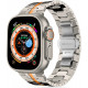 Titanium / oranžinė apyrankė Apple Watch 6 / 7 / 8 / 9 / 10 / SE / Ultra 1 / 2 ( 44 / 45 / 46 / 49 mm) "Tech-Protect Stainless"