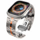 Titanium / oranžinė apyrankė Apple Watch 8 / 9 / 10 / 11 / SE / ULTRA (44 / 45 / 46 / 49 MM) "Tech-Protect Stainless"