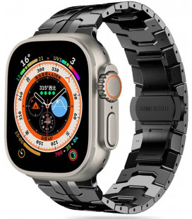 Juoda apyrankė Apple Watch 4 / 5 / 6 / 7 / 8 / 9 / SE / Ultra 1 / 2 (42 / 44 / 45 / 49 mm) laikrodžiui "Tech-Protect Stainless L