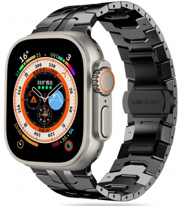Juoda apyrankė Apple Watch 8 / 9 / 10 / 11 / SE / ULTRA (44 / 45 / 46 / 49 MM) "Tech-Protect Stainless Line"