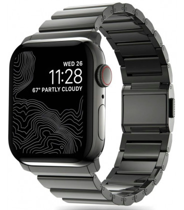 Juoda apyrankė Apple Watch 6 / 7 / 8 / 9 / 10 / SE / Ultra 1 / 2 ( 44 / 45 / 46 / 49 mm) laikrodžiui "Tech-Protect Steelband"