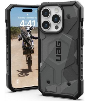 Pilkas dėklas Apple iPhone 15 Pro telefonui "UAG Pathfinder"