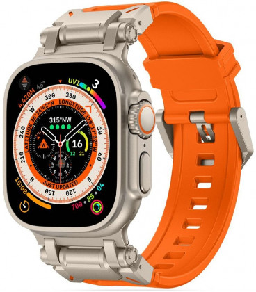 Oranžinė apyrankė Apple Watch 6 / 7 / 8 / 9 / 10 / SE / Ultra 1 / 2 ( 44 / 45 / 46 / 49 mm) "Tech-Protect Delta Pro"