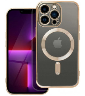Auksinės spalvos / skaidrus dėklas Apple iPhone 13 Pro telefonui "Electro Mag Cover"
