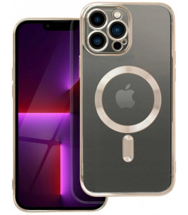 Auksinės spalvos / skaidrus dėklas Apple iPhone 13 Pro Max telefonui "Electro Mag Cover"