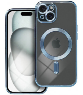 Mėlynas / skaidrus dėklas Apple iPhone 15 telefonui "Electro Mag Cover"