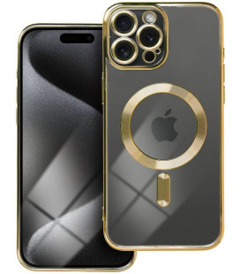 Auksinės spalvos / skaidrus dėklas Apple iPhone 15 Pro Max telefonui "Electro Mag Cover"