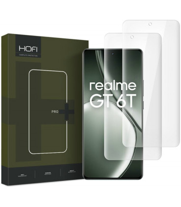 Skaidrus apsauginis grūdintas stiklas Realme GT 6 / GT 6T telefonui "Hofi UV Glass 2-Pack"