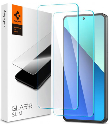 Apsauginis grūdintas stiklas Xiaomi Redmi Note 13 4G / LTE telefonui "Spigen Glas.TR Slim 2-Pack"