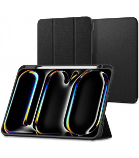 Juodas atverčiamas dėklas Apple iPad Pro 13” 7 / 8 / 2024-2025 planšetei "Spigen Urban Fit"