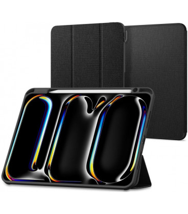 Juodas atverčiamas dėklas Apple iPad Pro 11” 5 / 6 / 2024-2025 planšetei "Spigen Urban Fit"