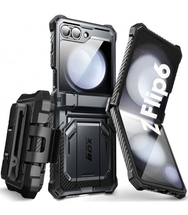 Juodas dėklas Samsung Galaxy Z Flip 6 telefonui "Supcase IBLSN Armorbox"