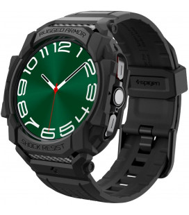 Matinis juodas dėklas - apyrankė Samsung Galaxy Watch Ultra 2024 / 2025 (47mm) laikrodžiui "Spigen Rugged Armor PRO"
