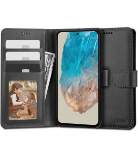 Juodas atverčiamas dėklas Samsung Galaxy M35 5G telefonui "Tech-Protect Wallet"