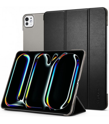 Juodas atverčiamas dėklas Apple iPad Pro 13” 7 / 8 / 2024-2025 planšetei "Spigen Smart Fold"