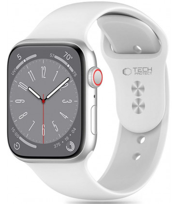 Balta apyrankė Apple Watch 6 / 7 / 8 / 9 / 10 / SE (40 / 41 / 42 mm) laikrodžiui "Tech-Protect Silicone"