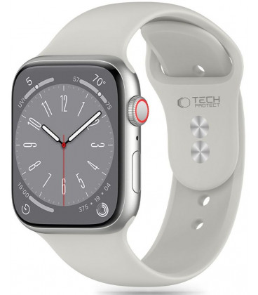 Pilka apyrankė Apple Watch 6 / 7 / 8 / 9 / 10 / SE (40 / 41 / 42 mm) laikrodžiui "Tech-Protect Silicone"