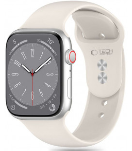 Smėlio spalvos (Starlight) apyrankė Apple Watch 8 / 9 / 10 / 11 / 12 / SE (40 / 41 / 42 mm) laikrodžiui "Tech-Protect Silicone"