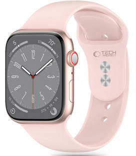 Rožinė apyrankė Apple Watch 6 / 7 / 8 / 9 / 10 / SE (40 / 41 / 42 mm) laikrodžiui "Tech-Protect Silicone"