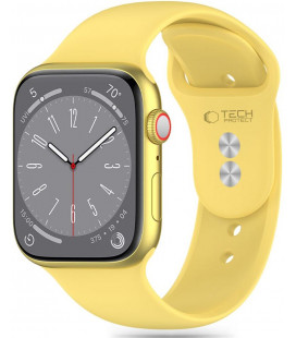 Geltona apyrankė Apple Watch 6 / 7 / 8 / 9 / 10 / SE / Ultra 1 / 2 ( 44 / 45 / 46 / 49 mm) laikrodžiui "Tech-Protect Silicone"