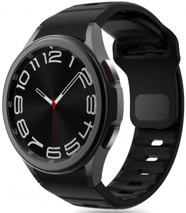 Juoda apyrankė Samsung Galaxy Watch 4 / 5 / 5 Pro / 6 / 7 / FE laikrodžiui "Tech-Protect Silicone Line"