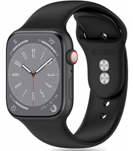 Juoda apyrankė Apple Watch 6 / 7 / 8 / 9 / 10 / SE (40 / 41 / 42 mm) laikrodžiui "Tech-Protect Silicone"