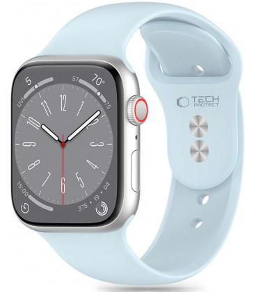 Šviesiai mėlyna apyrankė Apple Watch 6 / 7 / 8 / 9 / 10 / SE (40 / 41 / 42 mm) laikrodžiui "Tech-Protect Silicone"