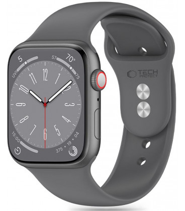 Tamsiai pilka apyrankė Apple Watch 6 / 7 / 8 / 9 / 10 / SE (40 / 41 / 42 mm) laikrodžiui "Tech-Protect Silicone"